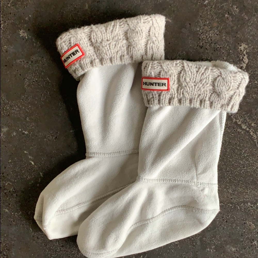 Hunter kids fleece socks w/ sweater knit cuff